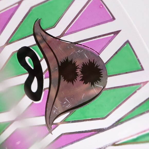 Set of 2 Culver Harlequin Mardi Gras Lowball Rocks Bar Glasses Vtg MCM - Picture 3 of 11